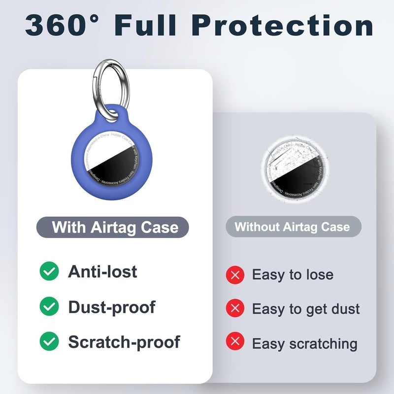 مجموعة MOLOSLEEVE 【4 قطع】 حامل Airtag حافظة Air Tag مع سلسلة مفاتيح، سلسلة مفاتيح Airtags مضادة للخدش لـ Apple Air Tags، إكسسوارات Airtag لمتتبع GPS، متعدد الألوان - Image 4