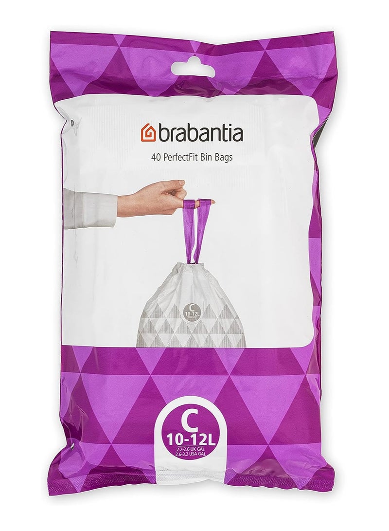 brabantia Brabantia Bin Liners, Size C, 10-12 L - 40 Bags  - Image 1