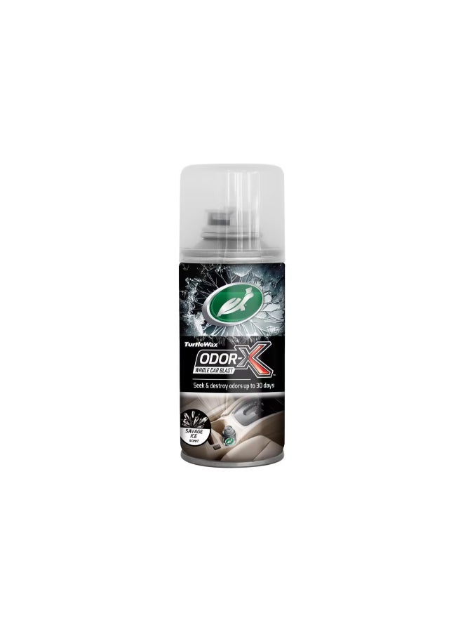 Odor-X Whole Car Blast Odor Eliminator Savage Ice 100ml – Instant Car Air Freshener, Eliminates Smoke, Food & Pet Odors, Long-Lasting Fresh Scent