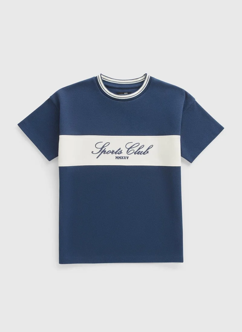 Matalan Boys Navy Sports Club T-Shirt