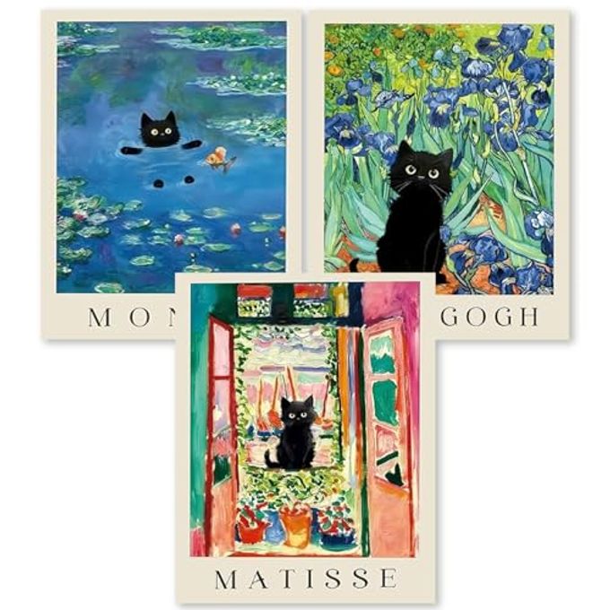 KICHANG 3 Pack Cat Diamond Art Kits for Adults Beginner,DIY Modern Diamond Painting 5D Round Full Drill Diamond Dots Gem Art Crafts with Tools,Funny Crafts for Home Wall Decor&Gift-12x16in - Image 1