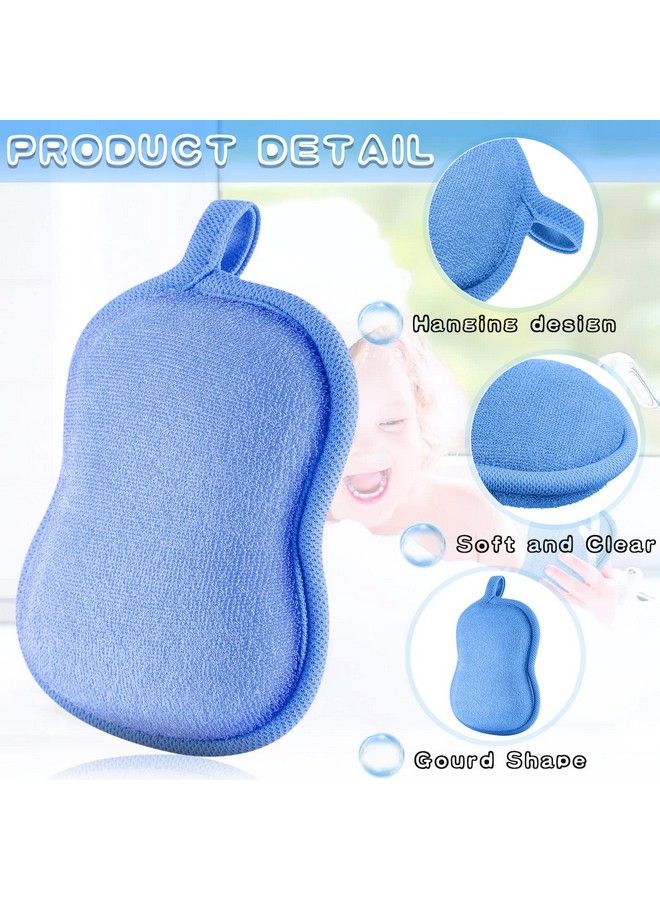 Tatuo 4 Pieces Baby Bath Sponge Cotton Baby Sponge Soft And Absorbent Sponge For Kids Babies Men Women (Red Purple Green Blue) - Image 3