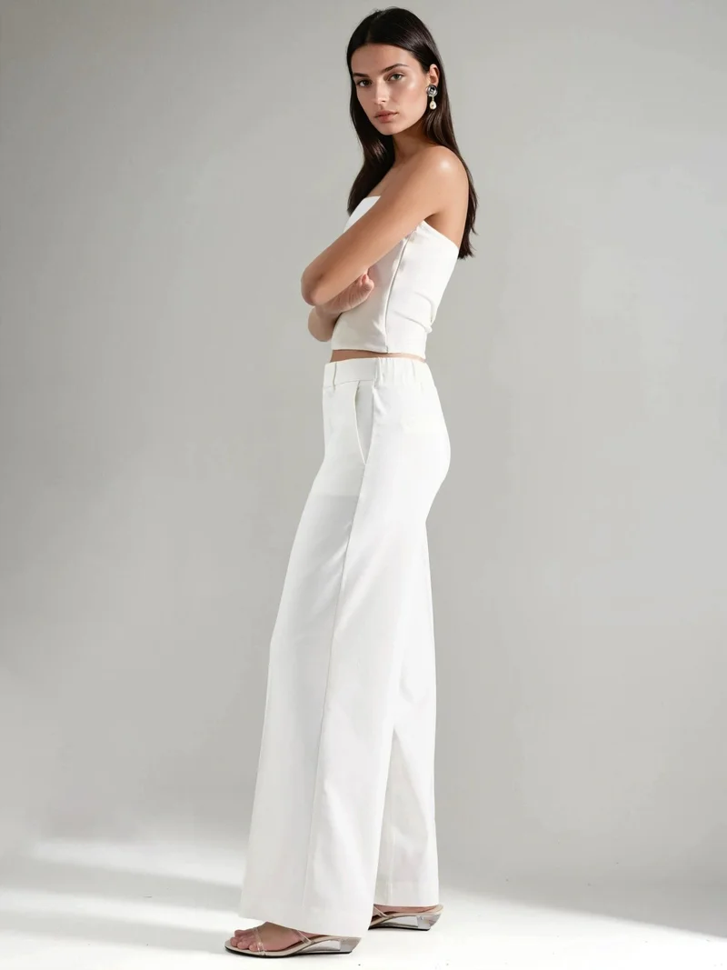 هيكاب High Waist Straight Leg Bengalin Pants
