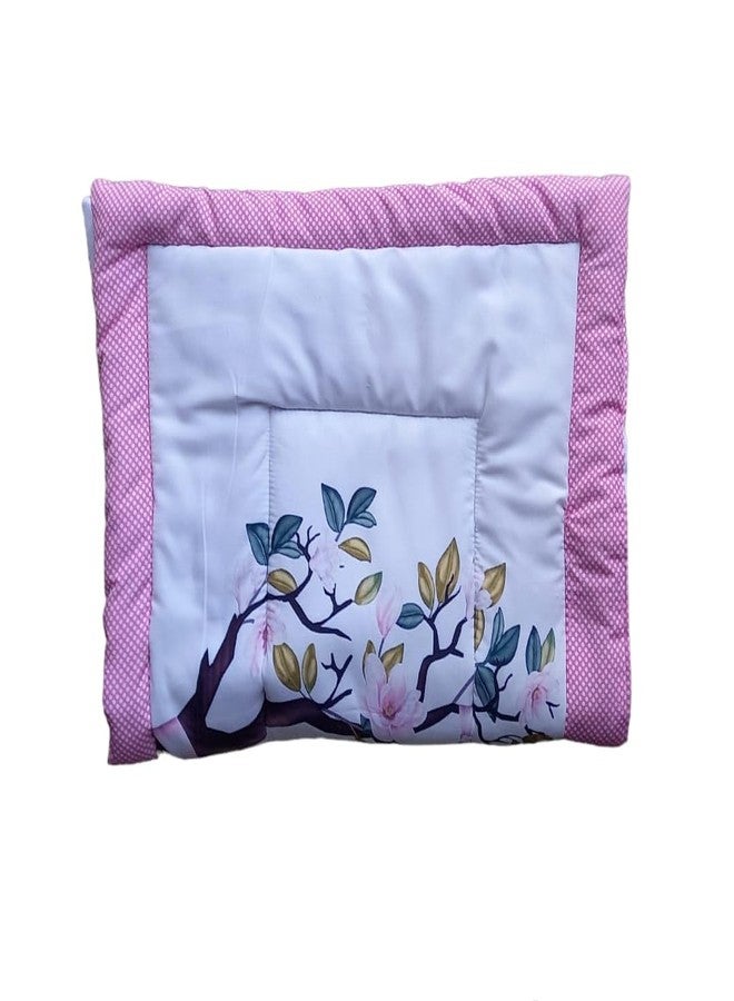 SmallBerry™ Combo Newborn Baby Pom Pom Cotton Baby Bed | Godari | Cradle Bed | Crib Sheet | Changing Mat Baby Godadi | Godari | Bedding Set | Mattress_Pack of 2 Piece_Bird & Giraffe - Image 5