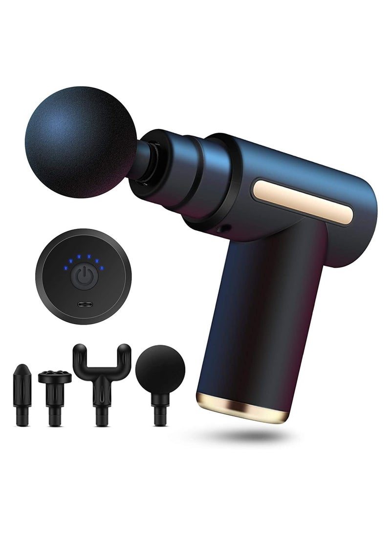 Denx Professional Muscle Physical Therapy, Massager With 6 Speeds And 4 Massage Heads, Deep Muscle Percussion Massager, Body Therapy To Relieve Sedentary Pain (Black) 