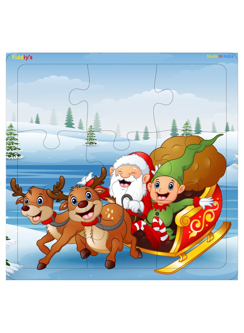 فيدلايز ألغاز الصور المقطوعة الخشبية من Fiddlys للأطفال والصغار - 9 قطع (عبوة عيد الميلاد من 4 قطع) للأطفال من سن 3 سنوات فما فوق - Image 3