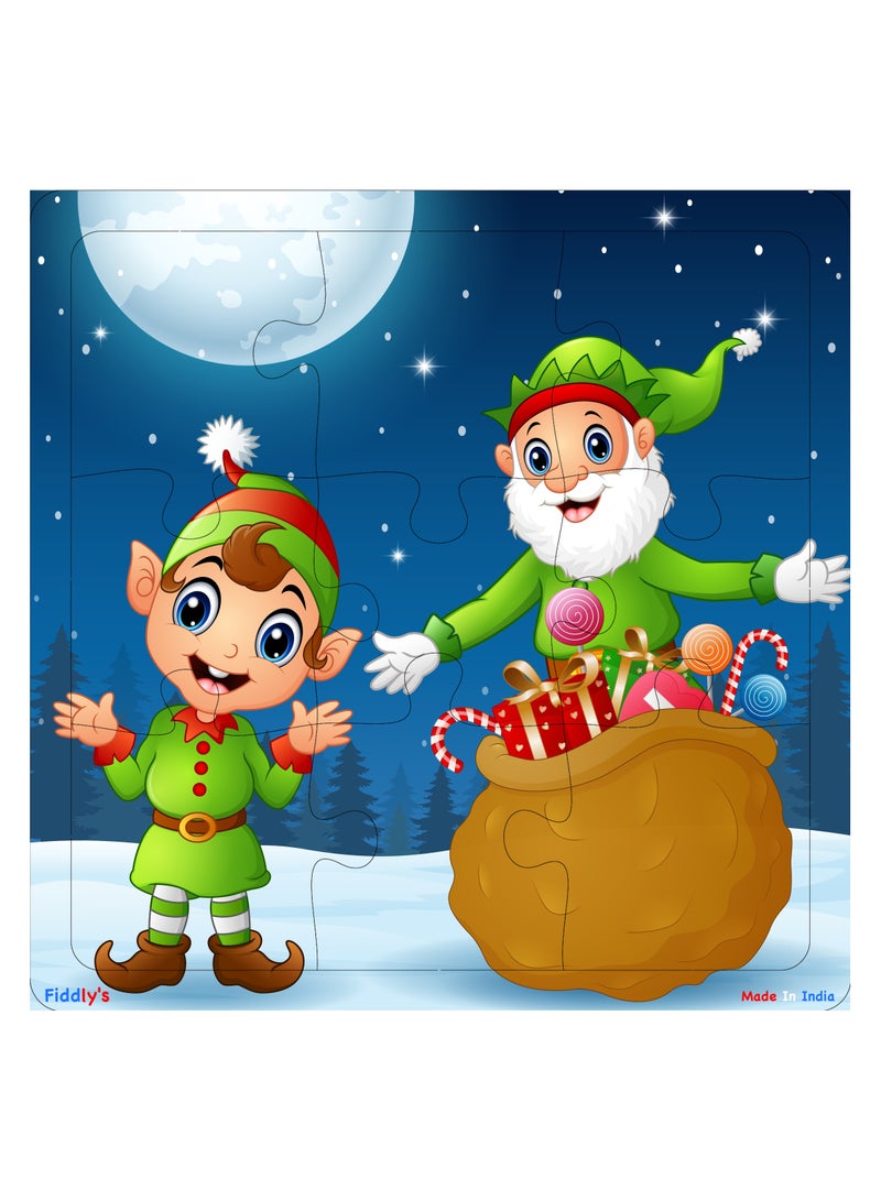 فيدلايز ألغاز الصور المقطوعة الخشبية من Fiddlys للأطفال والصغار - 9 قطع (عبوة عيد الميلاد من 4 قطع) للأطفال من سن 3 سنوات فما فوق - Image 2