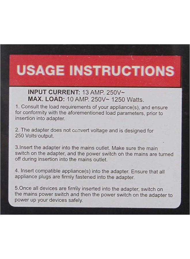 OSHTRACO مقبس عالمي متعدد المداخل 2 طريق، مع 2x مخرج 2 دبوس، ومفتاح رئيسي - Image 3