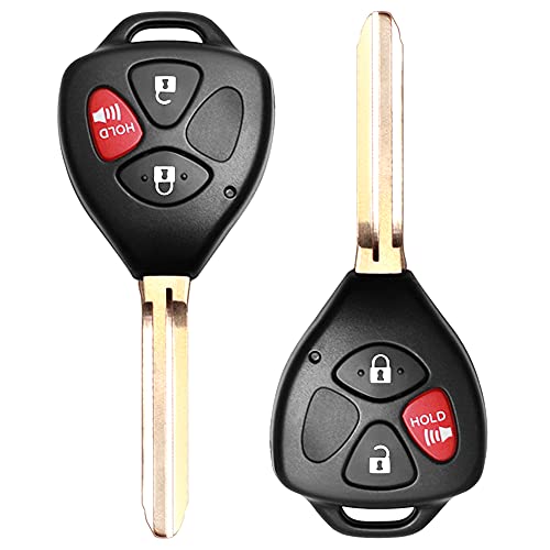 Keyless Entry Remote Replacement Key Fob Fit for Toyota Rav4 20062010Scion XB 20082013 Vehicles That Use HYQ12BBY with 4D67 Chip 2 Pack