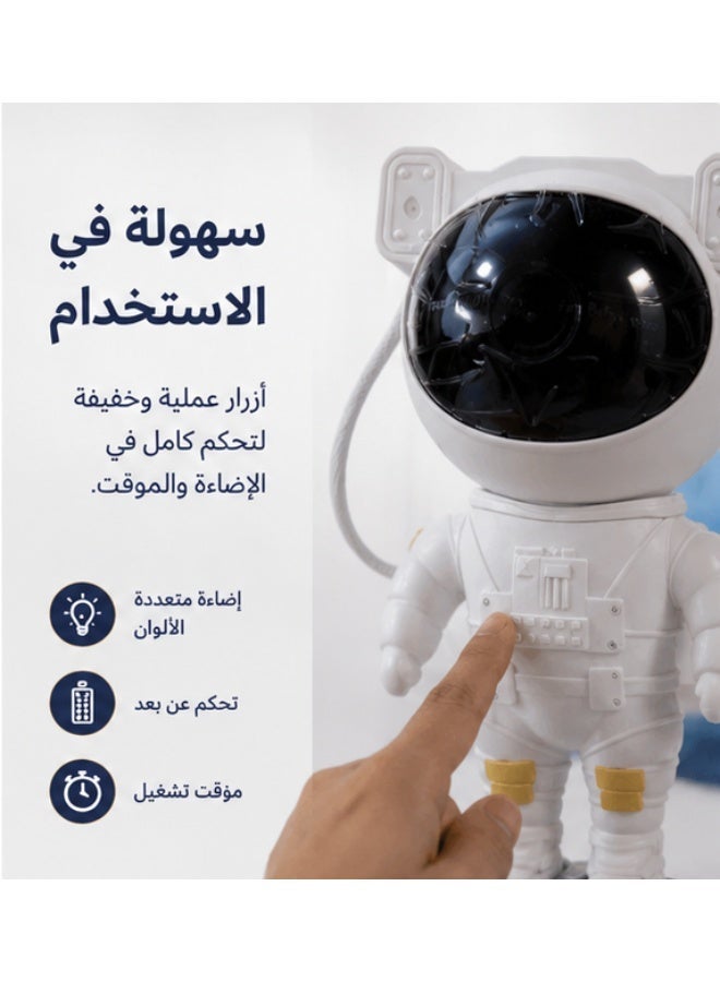 مصباح رائد الفضاء الذكي لإسقاط النجوم والمجرة – بروجكتور السديم والسماء المرصعة بالنجوم مع ريموت كنترول ومؤقت للنوم، ديكور ساحر لغرف النوم والأطفال والكبار - Image 5