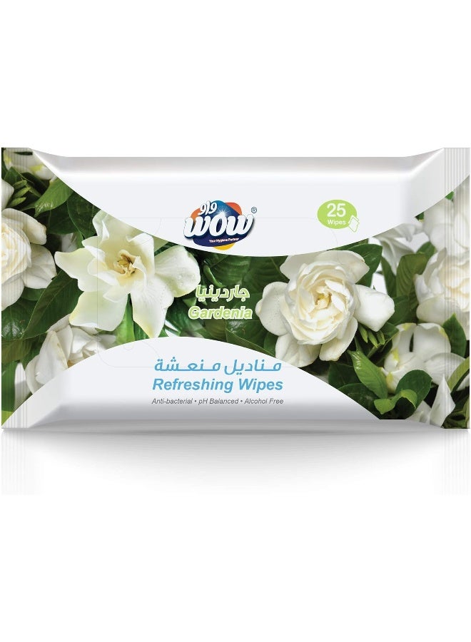 WOW Gardenia Refreshing Wipes - 25 Count - Image 1