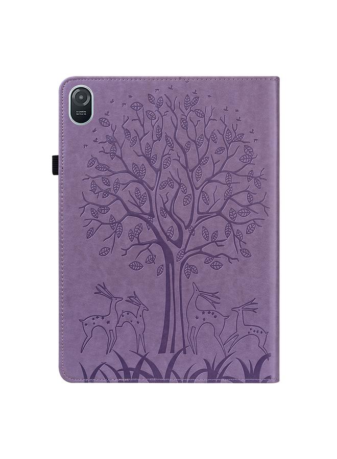 جرين تايجر جراب لجهاز Honor Pad 8 اللوحي من الجلد المنقوش بنقشة شجرة وغزال - Image 3