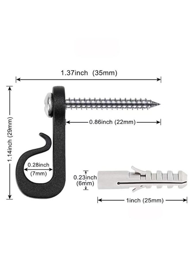 20 Pcs Screw in Hooks Patio Wall Hooks Hanging Light for Outdoor String Lights - Image 4