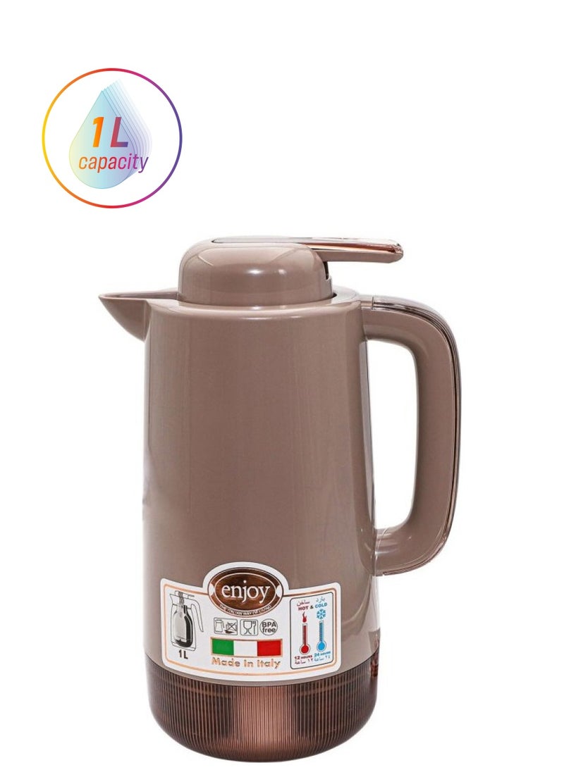 Alsaif home Enjoy Italian thermos size 1 liter color  brown 