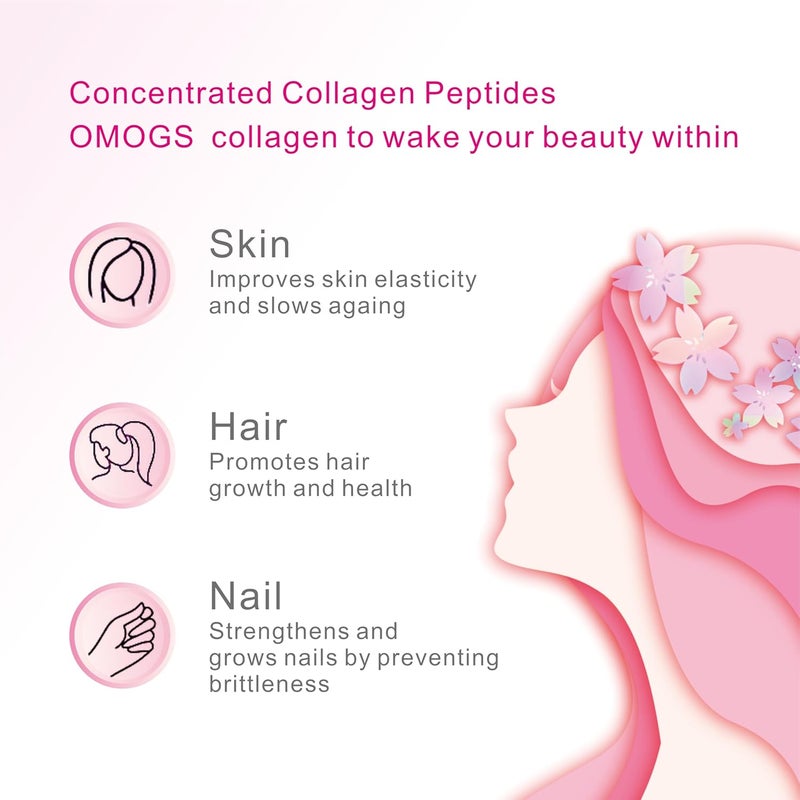 OMOGS Collagen Peptides CapsuleNaturally Sourced Hydrolyzed Collagen with prebiotic  Cranberry Extract  Hair Skin Nail Joint Digestive Health  Immune Support NonGMO 100 Capsule - Image 4