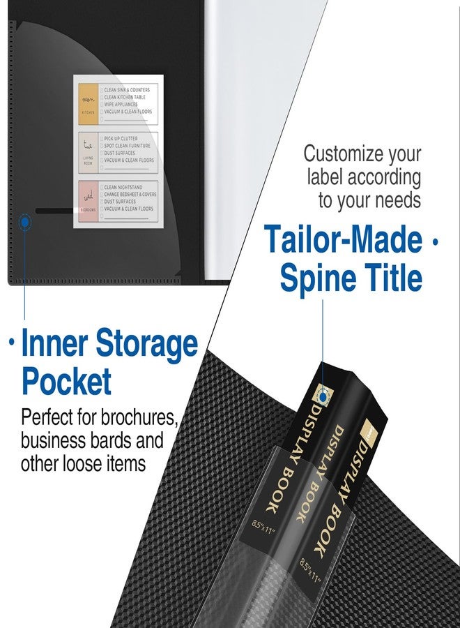 سويز مجلد Sooez ذو 18 جيبًا مع أكمام بلاستيكية، مقاس 8.5 × 11 بوصة، حافظة أعمال فنية متينة مع واقيات شفافة للأوراق، 36 صفحة عرض، كتاب عرض للأعمال الفنية، منظم مستندات - Image 3