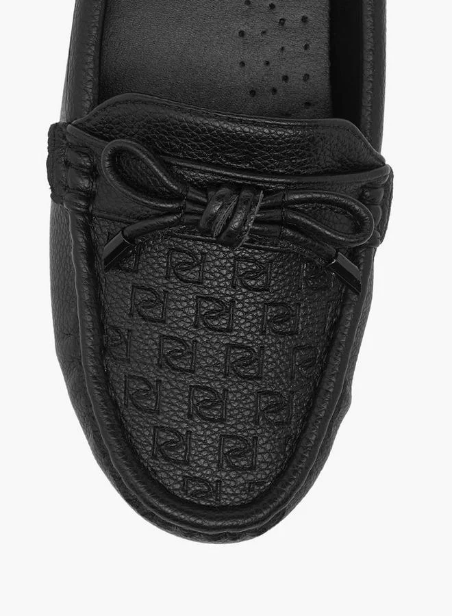 Paprika BLACK Monogram Embossed Slip-On Comfort Loafers for Women | Best Price UAE