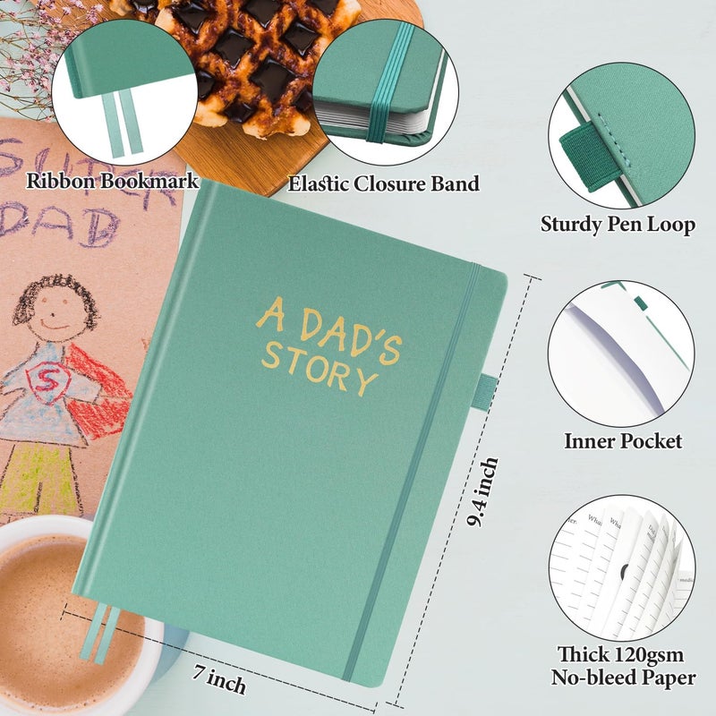 SIMSIMY Dad's Life Story Journal, Hardcover Father Story Guided Journal with Prompt Questions, Dad Memory Keepsake Heirloom Book Gift for Father's Day, Birthday, Christmas from Daughter & Son - Image 2
