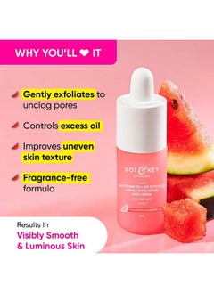 Dot & Key Watermelon 10% Glycolic Serum For Face Glowing, With Kojici | Targets Pigmentation & Dark Spots | Targets Dullness, Uneven Texture, Sebum & Excess Oil | Serum For Oily & Normal Skin | 30Ml  - Image 2