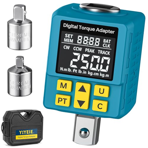 YIYEIE Upgrade Digital Torque Adapter, (±1% Accuracy, 12.5-250Ft-lb), 1/2" Digital Torque Wrench Adapter for Car, Versatile Meter - Smart Alert | Peak/Track | Preset | Store/Delete, for Automotive(340N.m) - Image 1