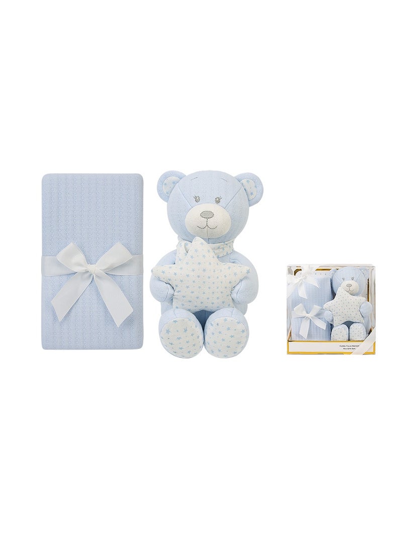 Lyra Cuddly Toy and Blanket Gift Set For Newborn 100 X 75 cm - Blue Bear - pzsku/Z78B0CD48EC1DFF32C1B1Z/45/_/1740404208/fce412fb-d60e-4266-b0f2-8c3af928418c