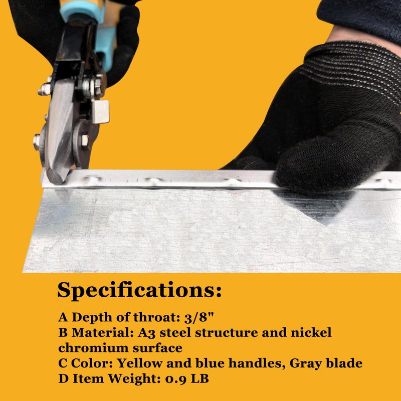 GINXFIT Snap Lock Punch Notcher - Gutter Crimper Tool for Sheet Metal - Snaplock Crimping Tool for Gutter End Cap, Vinyl Siding and Skirting, 9 Inches - Image 4