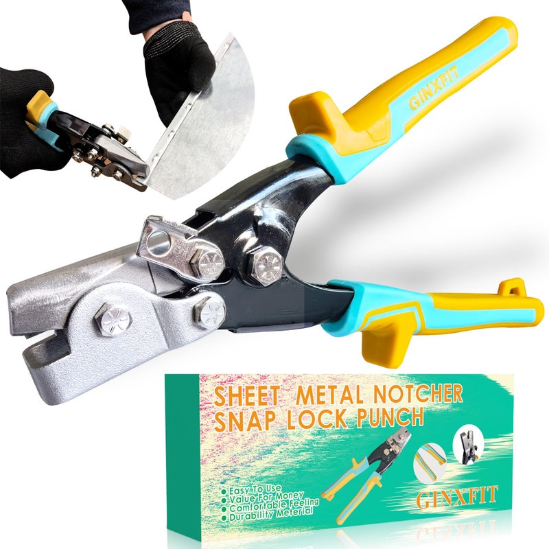 GINXFIT Snap Lock Punch Notcher - Gutter Crimper Tool for Sheet Metal - Snaplock Crimping Tool for Gutter End Cap, Vinyl Siding and Skirting, 9 Inches - Image 1