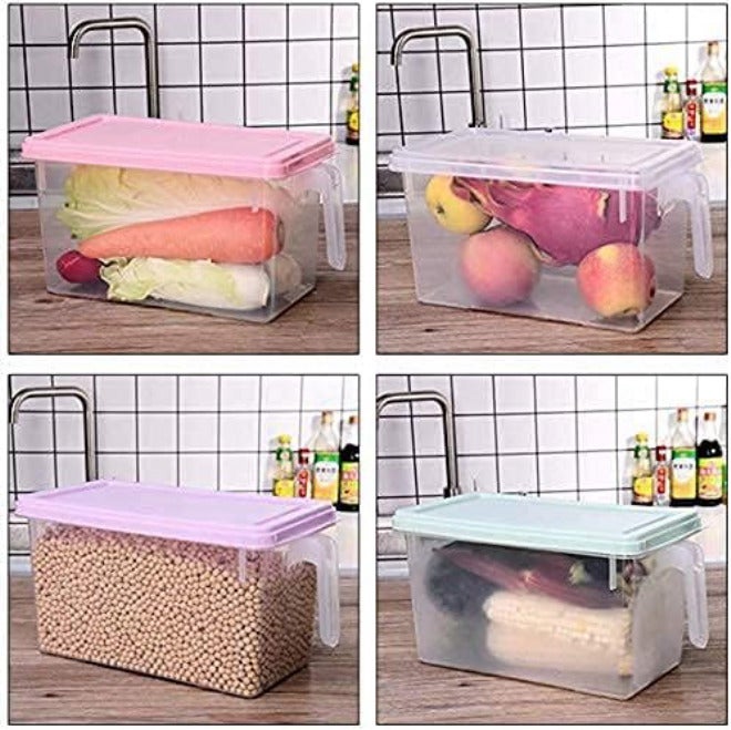 MineSign Plastic Food Storage Bins with Lids for Fridge 4 Pack Produce Saver Containers for Refrigerator Organization Stackable Freezer Organizer Fresh Keeper Container For Kitchen Blue - Image 4