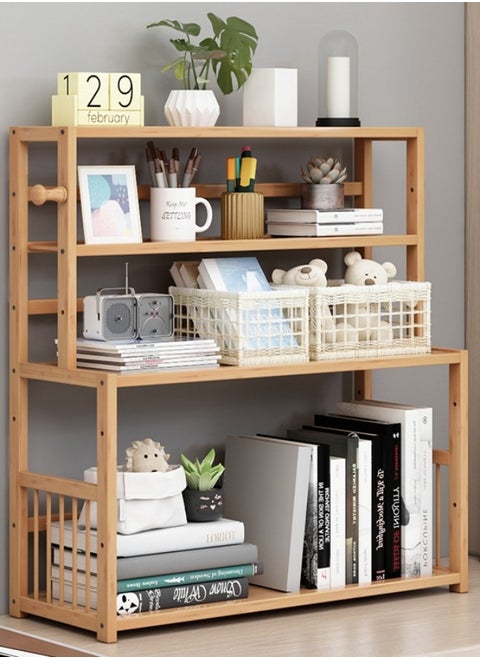 4 Tier Wood Book Storage Shelf