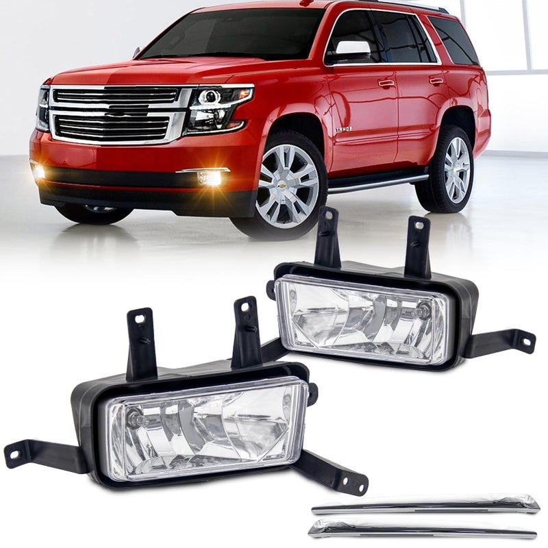 WEZEMLIGHT Fog Lights Assembly Replacement For Chevy Tahoe 20152020Chevy Suburban 20152020Chevy Suburban 3500HD 20162019GMC YukonYukon XL Models Only 20152020 with H16 12V 19W 1PairClear