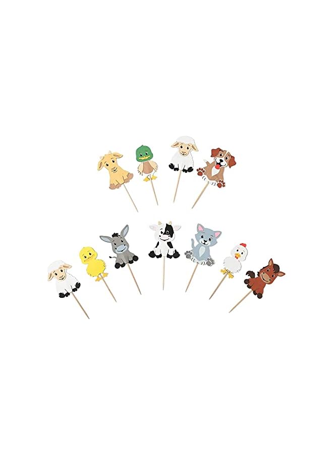 S-TOP Farm Fun Cupcake Toppers â€“ 10-Piece Set of Multi-Layer Farm Animal Party Picks for Kids Birthday, Baby Showers & Celebrations - Image 3