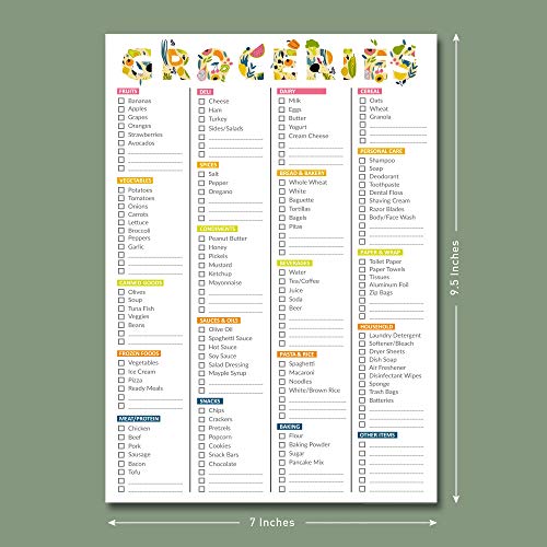 MUDRIT Grocery Shopping List Magnetic Pad for Refrigerator- Pantry/All Out of Template, 52 Tear Off Pages Magnet Notepad | to Do Checklist Weekly Meals Planner- 7”x10” Size - Image 3
