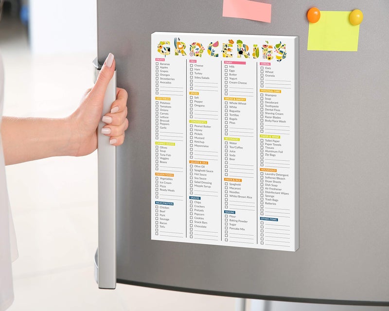 MUDRIT Grocery Shopping List Magnetic Pad for Refrigerator- Pantry/All Out of Template, 52 Tear Off Pages Magnet Notepad | to Do Checklist Weekly Meals Planner- 7”x10” Size - Image 2