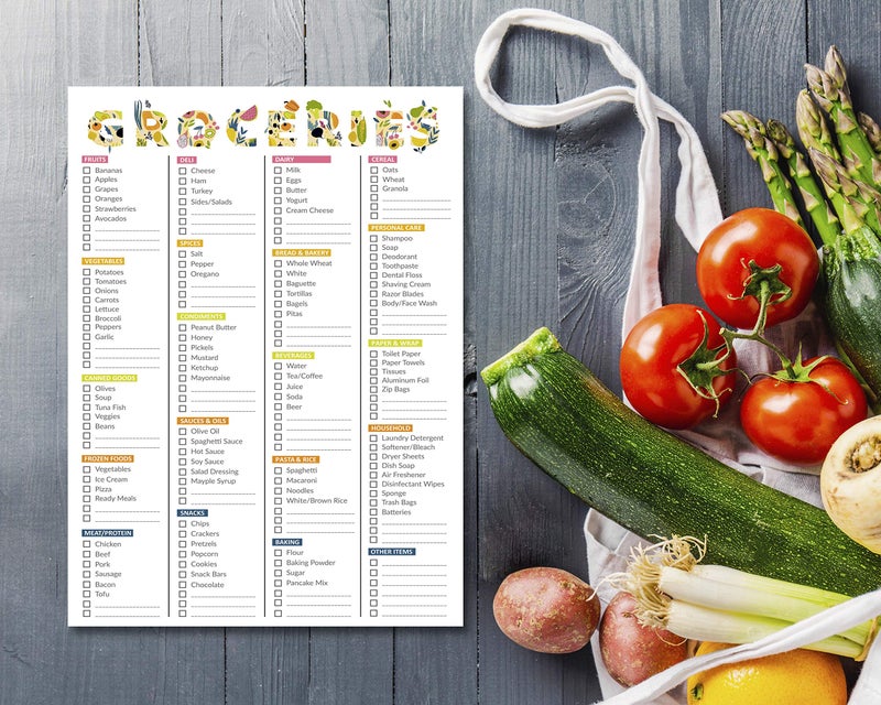 MUDRIT Grocery Shopping List Magnetic Pad for Refrigerator- Pantry/All Out of Template, 52 Tear Off Pages Magnet Notepad | to Do Checklist Weekly Meals Planner- 7”x10” Size - Image 4