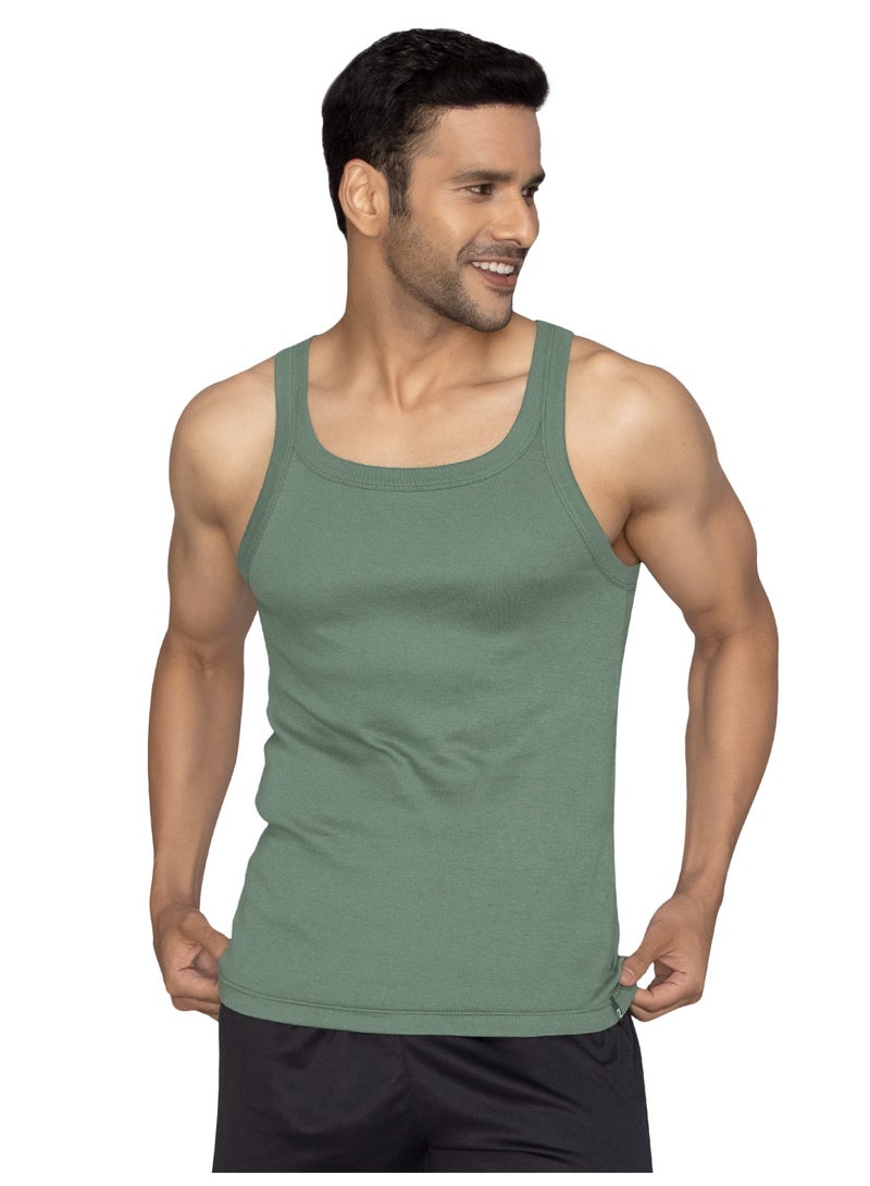 اكس واي اكس اكس XYXX صدرية رجالية سادة بقصّة عادية من القطن الممشط، عبوة من قطعتين - Image 2