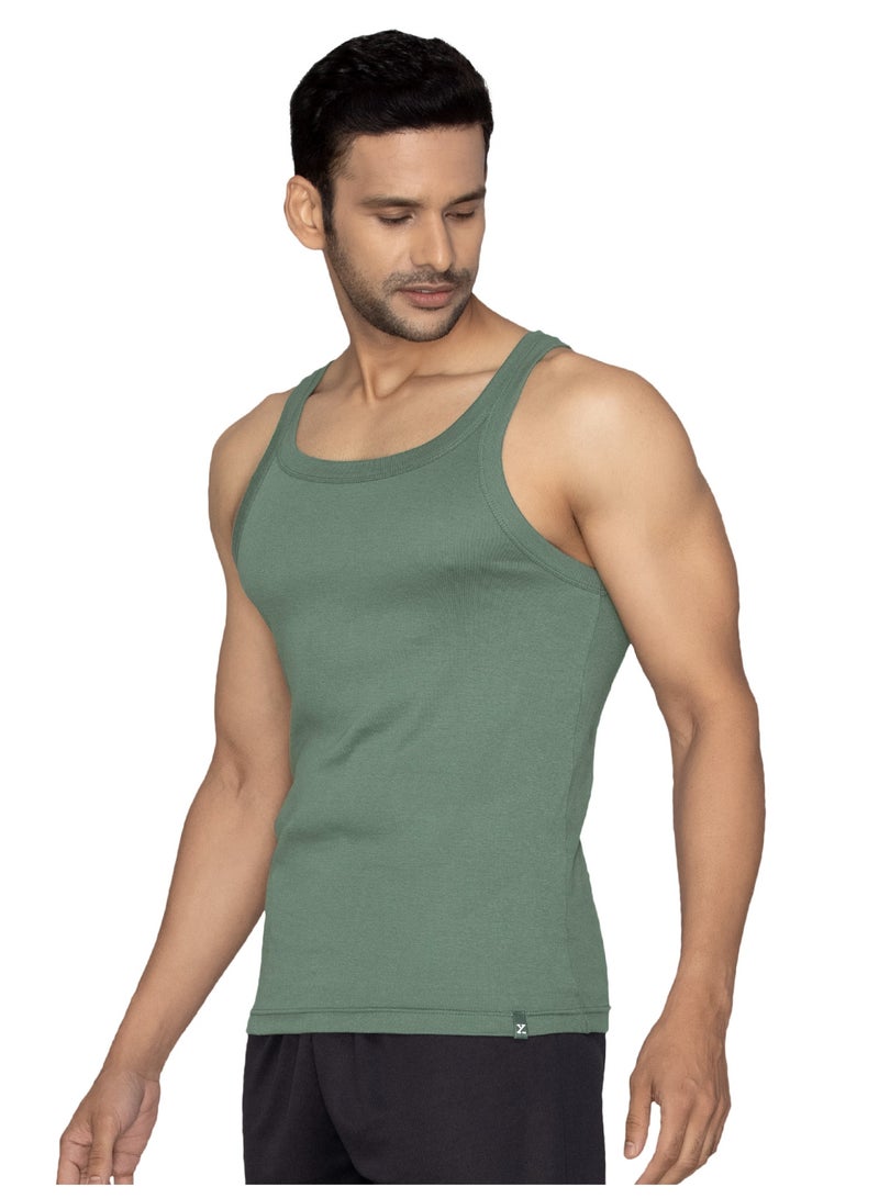 اكس واي اكس اكس XYXX صدرية رجالية سادة بقصّة عادية من القطن الممشط، عبوة من قطعتين - Image 5