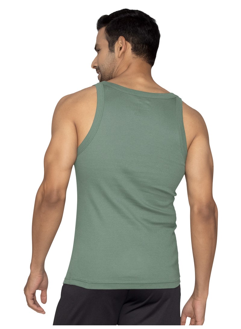 اكس واي اكس اكس XYXX صدرية رجالية سادة بقصّة عادية من القطن الممشط، عبوة من قطعتين - Image 3