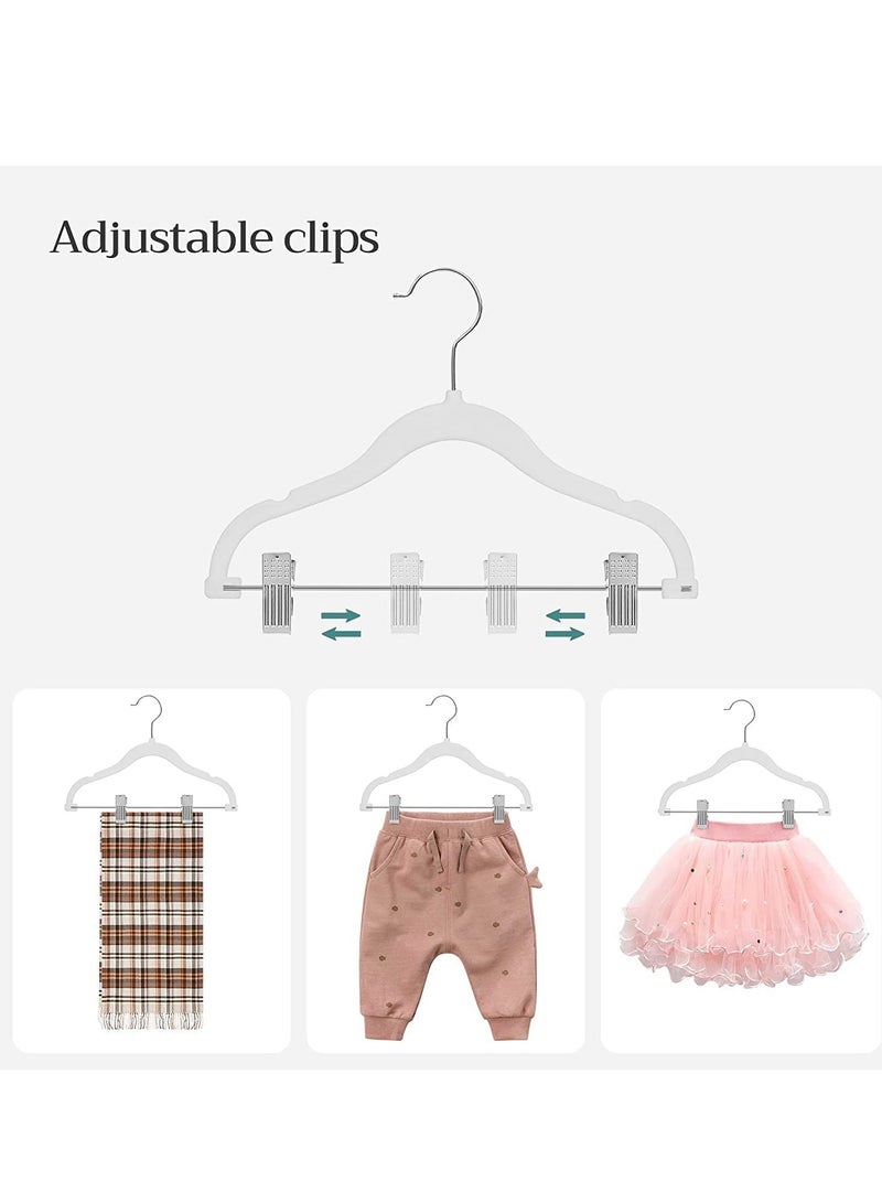 Red Dot Gift 20-Pack  Of Baby Velvet Pants Hangers With Cilp Non-Slip Clothes Hangers with clip for Kids,Space Saving,Kids Pants Hangers or Baby Closet Organizer - Image 3