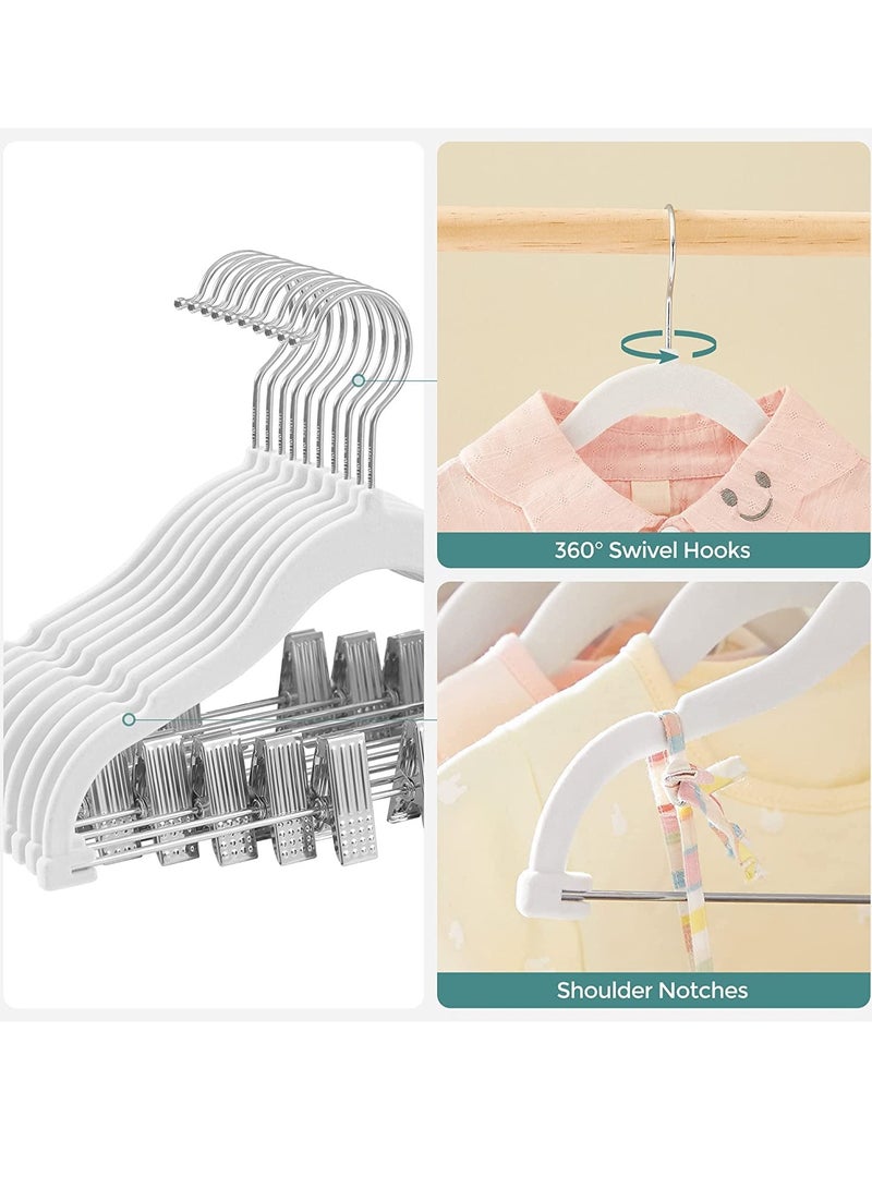 Red Dot Gift 20-Pack  Of Baby Velvet Pants Hangers With Cilp Non-Slip Clothes Hangers with clip for Kids,Space Saving,Kids Pants Hangers or Baby Closet Organizer - Image 5
