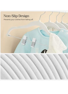 Red Dot Gift 20-Pack  Of Baby Velvet Pants Hangers With Cilp Non-Slip Clothes Hangers with clip for Kids,Space Saving,Kids Pants Hangers or Baby Closet Organizer  - Image 4