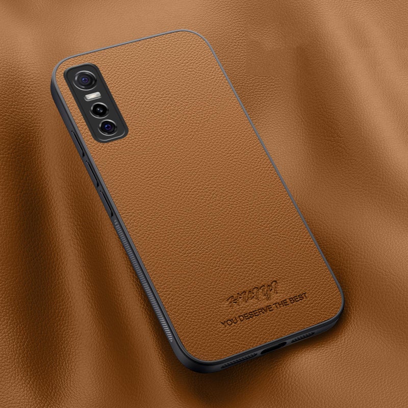 HuHa Case Cover For vivo Y73s HUIYI Leather Magnetic Phone Case(Brown) - Image 1