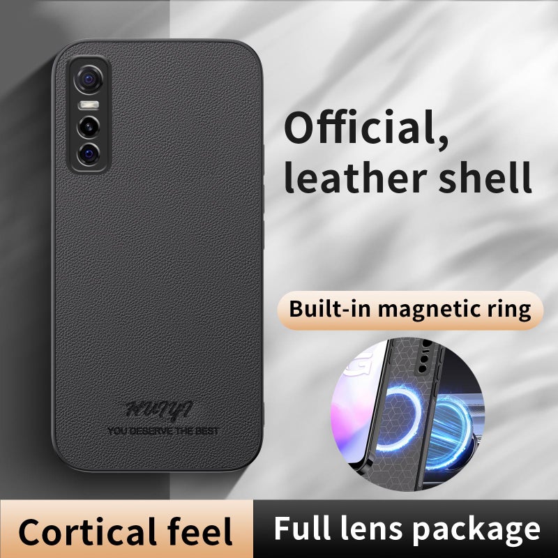 HuHa Case Cover For vivo Y73s HUIYI Leather Magnetic Phone Case(Brown) - Image 2
