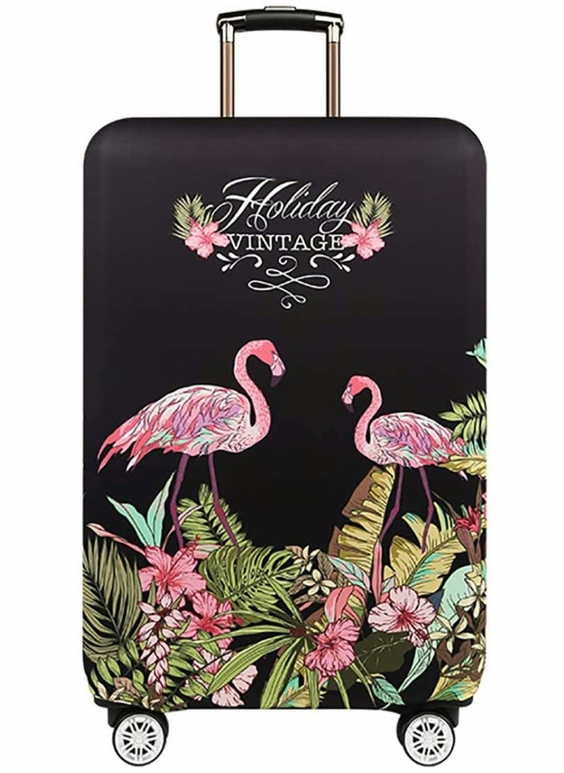 SYOSI Travel Elastic Spandex Suitcase Protector Case(L(25"-28"luggage), Flower Flamingo)  - Image 1