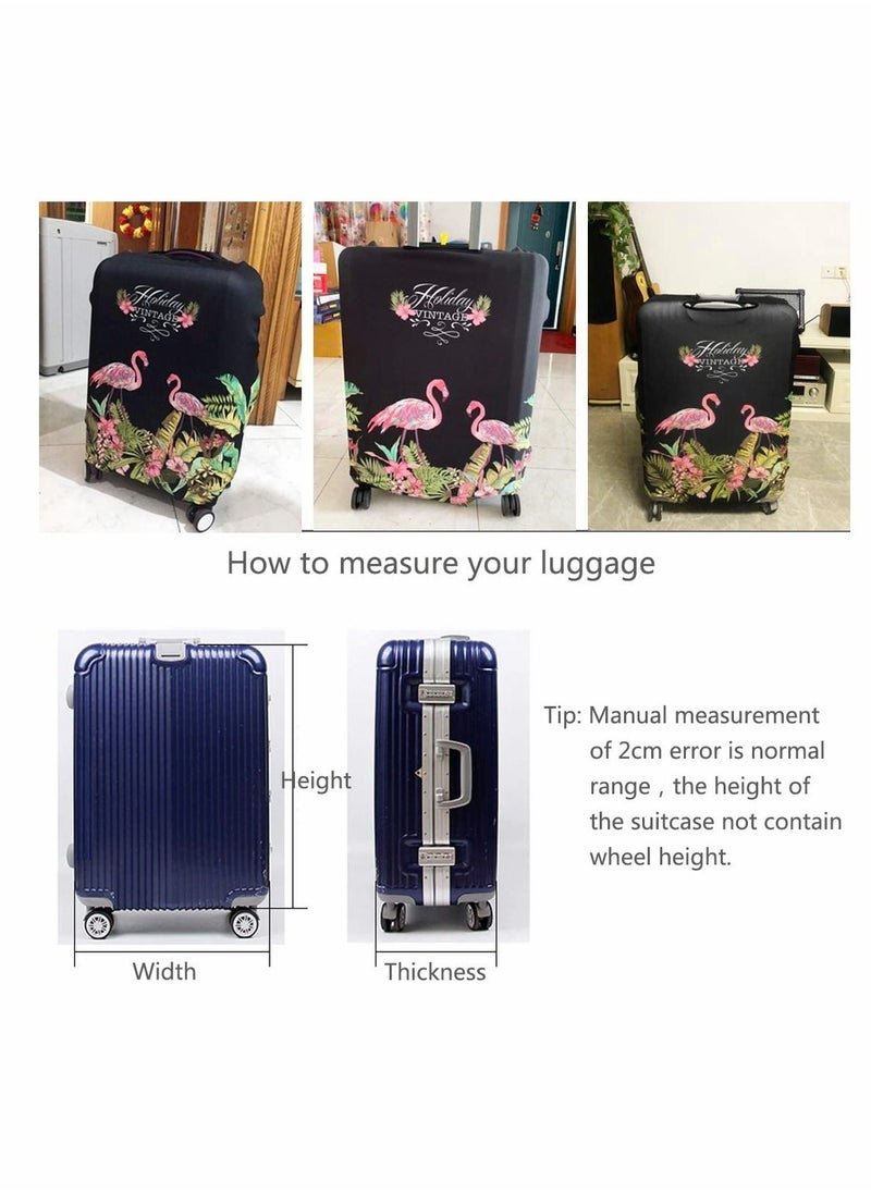 SYOSI Travel Elastic Spandex Suitcase Protector Case(L(25"-28"luggage), Flower Flamingo)  - Image 2