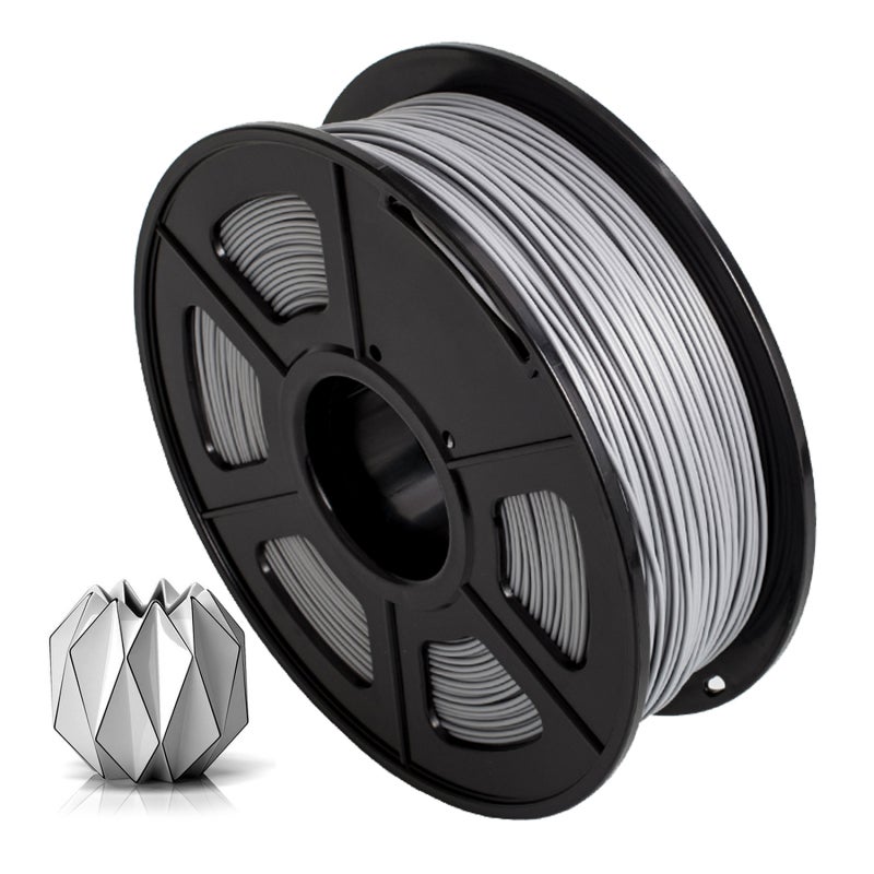 خيوط الطابعة ثلاثية الأبعاد 1.75 مم فضية 1 كجم ±0.02 مم تحمل الخطأ: خيوط PETG خالية من الرائحة وصديقة للبيئة - خيوط الطباعة ثلاثية الأبعاد ذات قوة شد عالية وخالية من التشابك ومغلقة بالفراغ للمعظم الطابعات ثلاثية الأبعاد FDM - Image 4