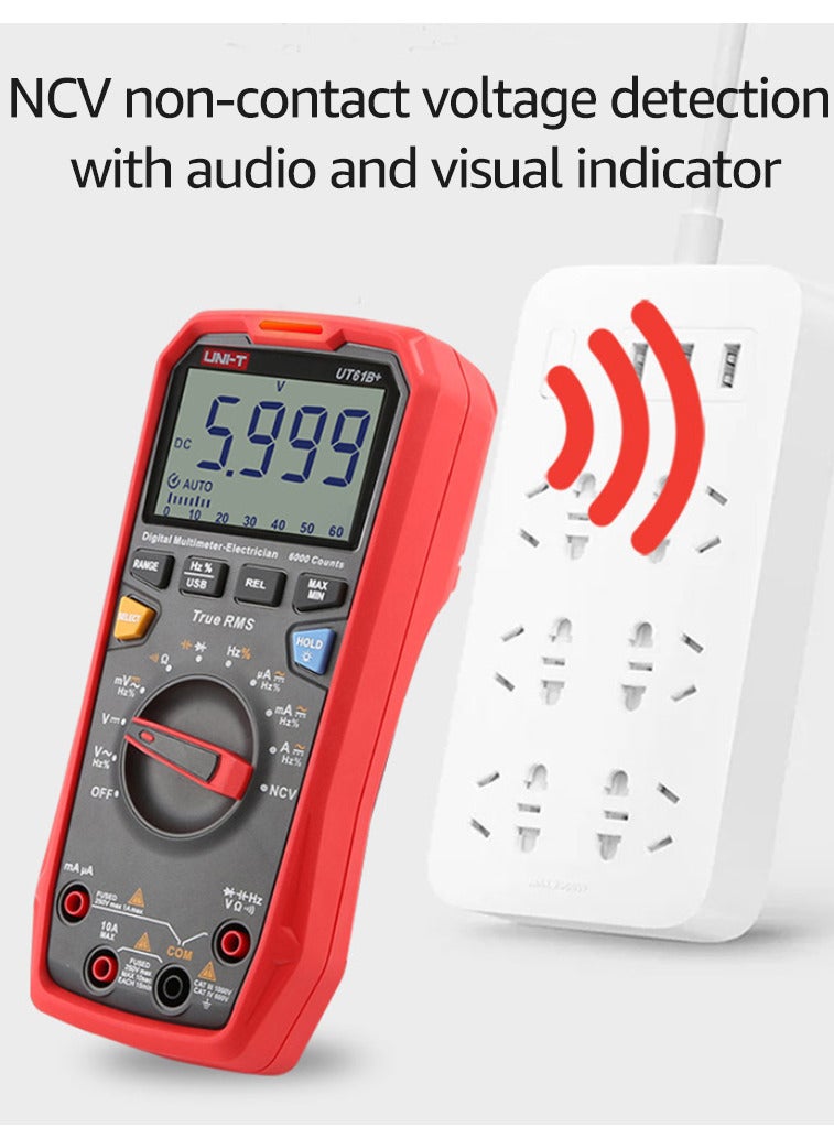 UNI-T UNI-T UT61E+ Digital Multimeter Auto Range High Precision Professional NCV Tester True RMS Multimeter Multifunctional Tester Electric Measuring Instrument Support Data Transmission  - Image 3