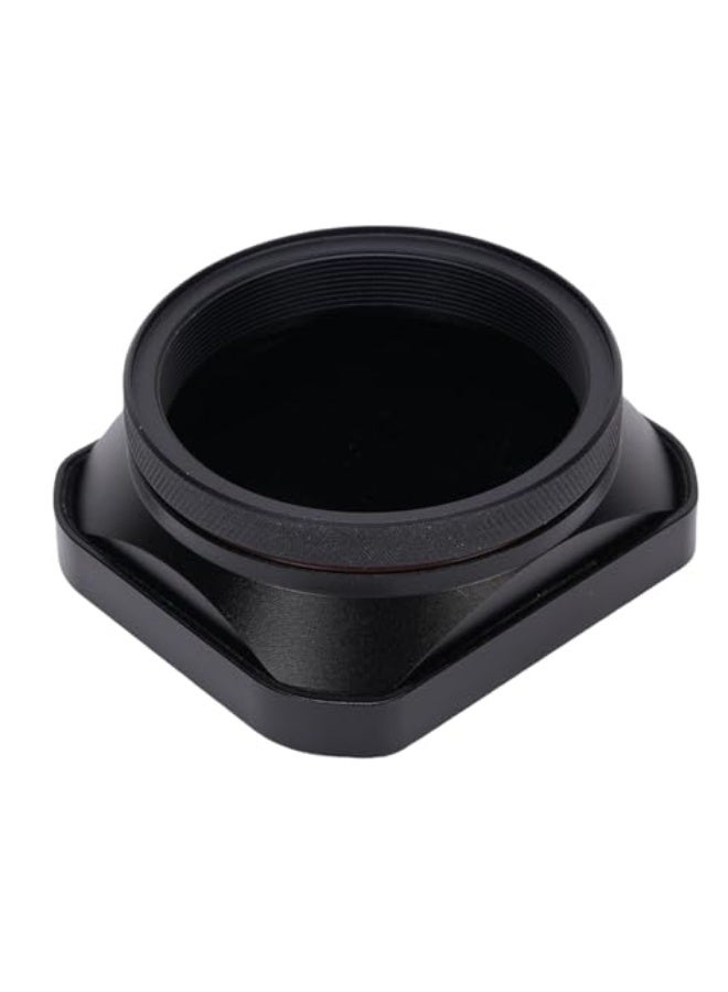 Camera Lens Hood Shade, Square Metal Camera Lens Hood with Cap, Smart Realignment, for X100VI X100V X100F X100T X100S X100 X70 (Black)  - Image 1