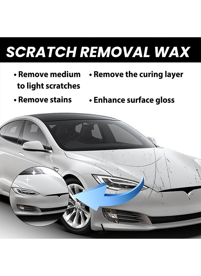 Car Scratch Removal Wax 120ml-Car Scratch Repair Paste, Car Scratch Repair Paste Polishing Wax, Premium Scratch Remover Kit with Wipe & Sponge for Vehicles for Deep Scratches