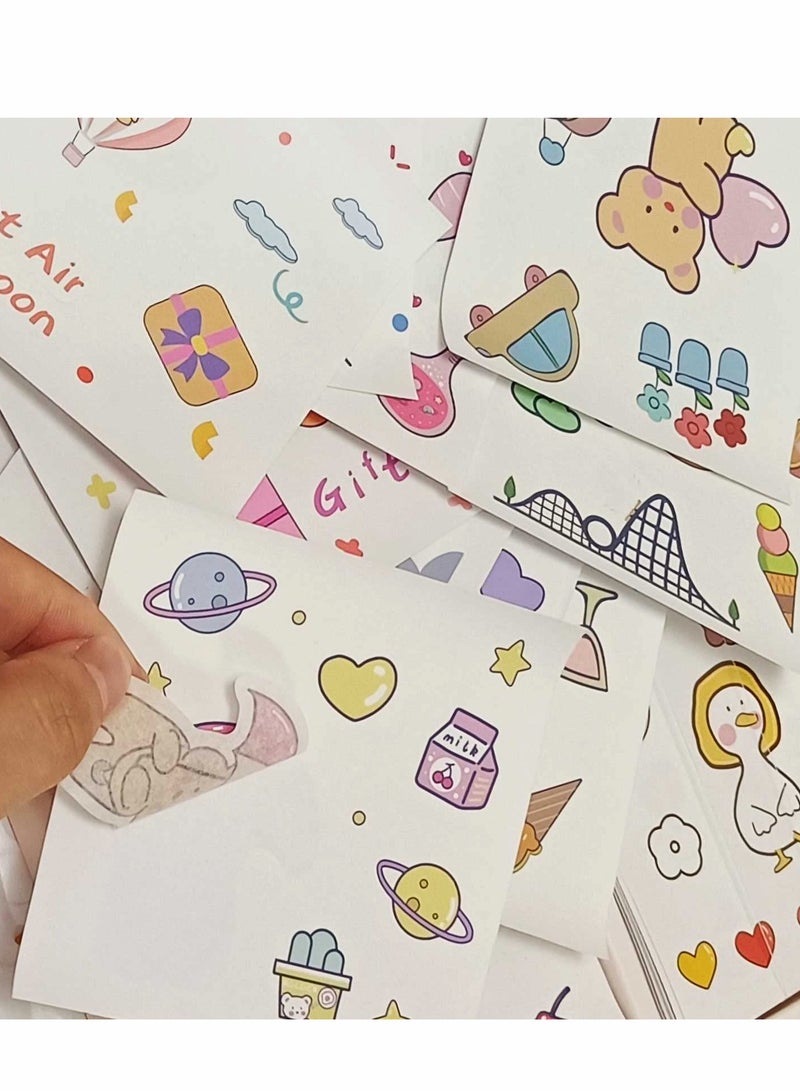 Kawaii Stickers Set - 100 Pcs Small Pieces Cute Cartoon Animal Cat Bear Duck Rabbit Scrapbook Sticker for Bullet Journaling Scrapbooking Album Planners Junk Notebook Decorative Kid DIY Arts Crafts - Image 5