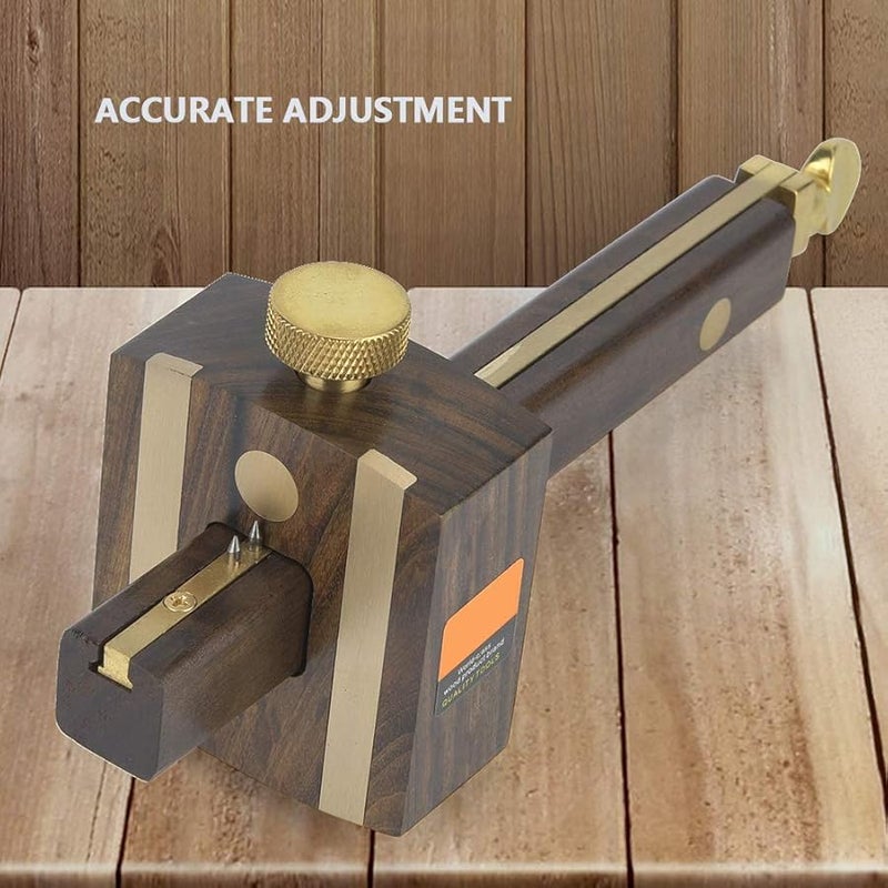 Ebony Wood Carpenter Marking Scraper 8 Inch with Brass Slideway and Dual Pin for Straight Lines - Image 4